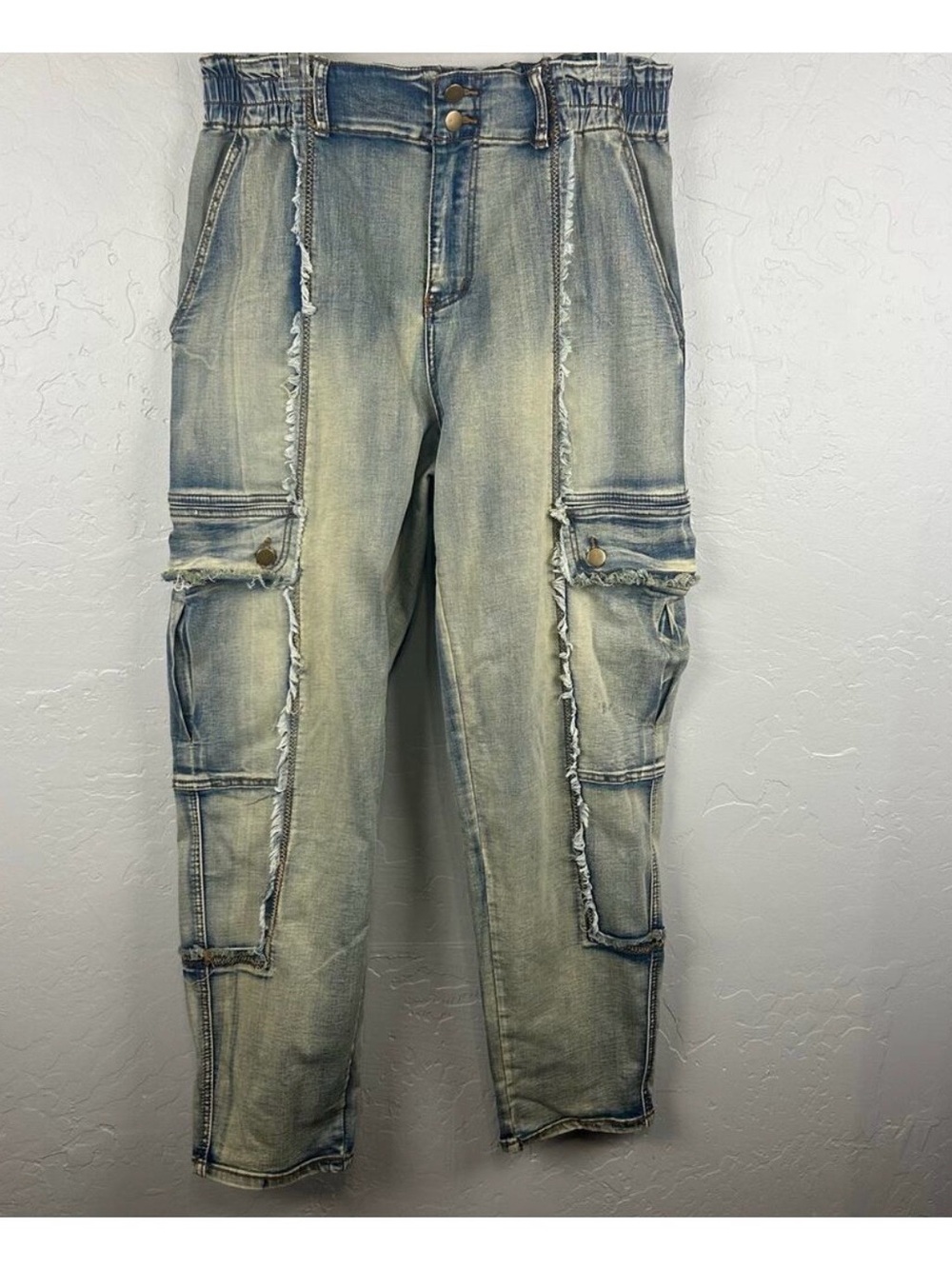 Oli & Hali Light Blue Distressed Cargo Jeans